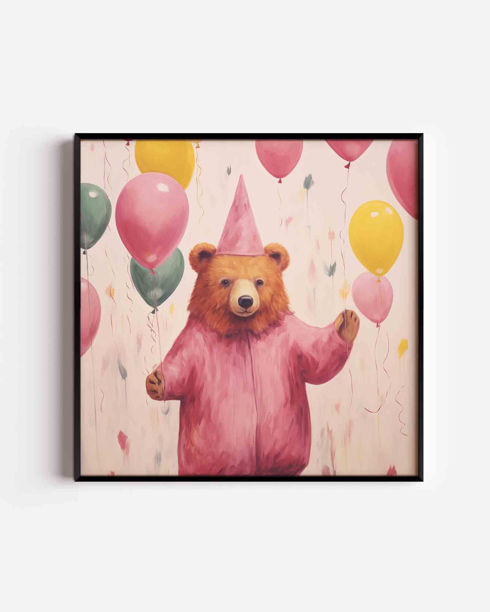 Beer met ballonnen Poster