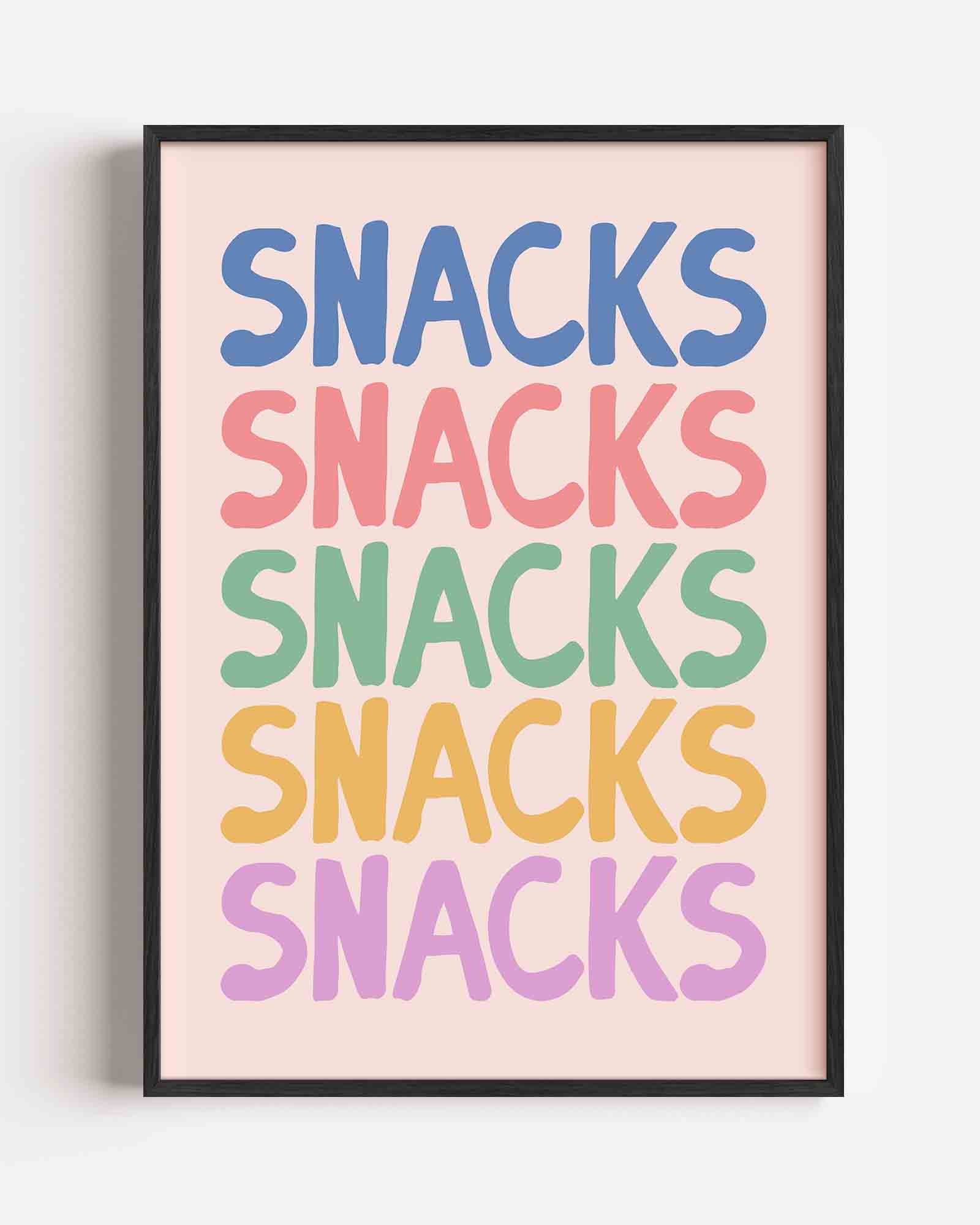Snacks herhalende tekst Poster