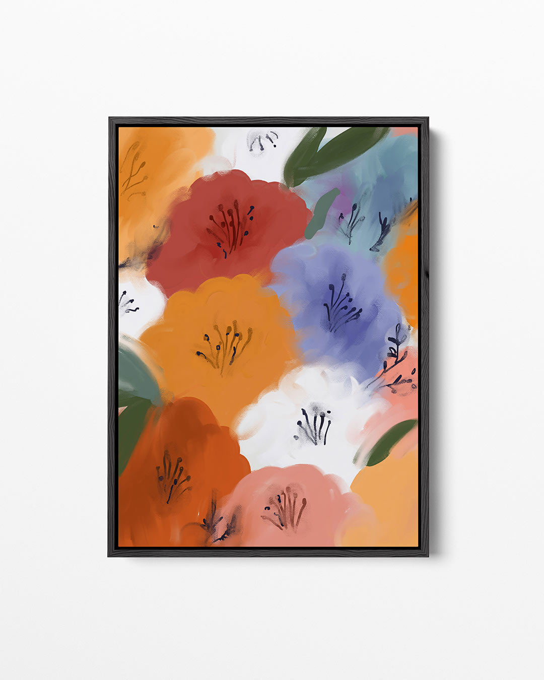 Kleurrijke bloemenvormen Kunstwerk