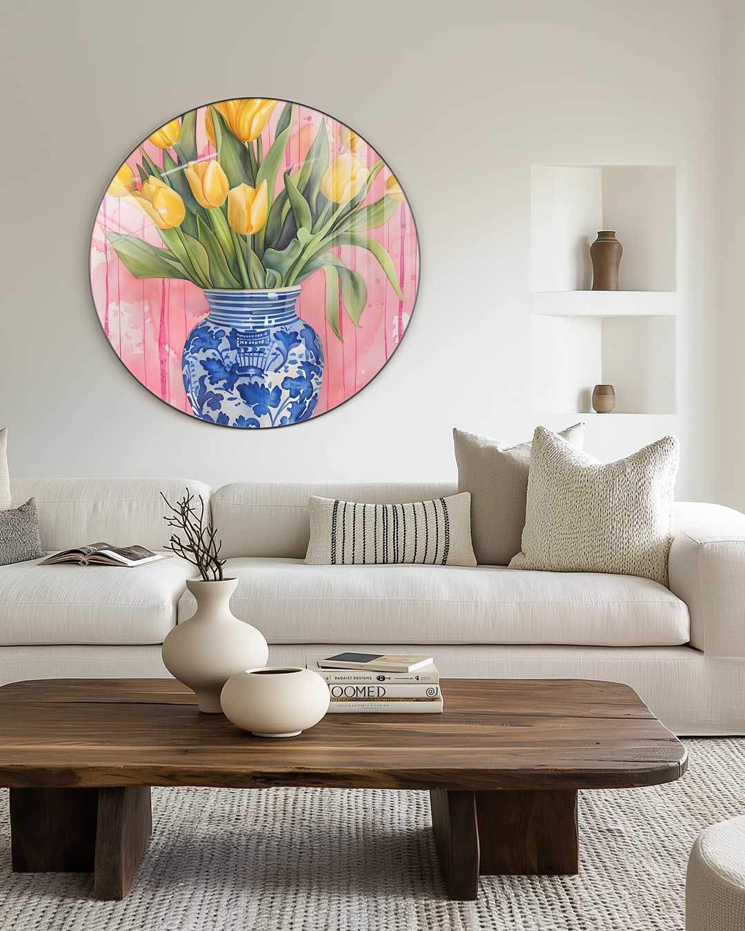 Bloemrijke Tulpen Muurcirkel-WallArtistic