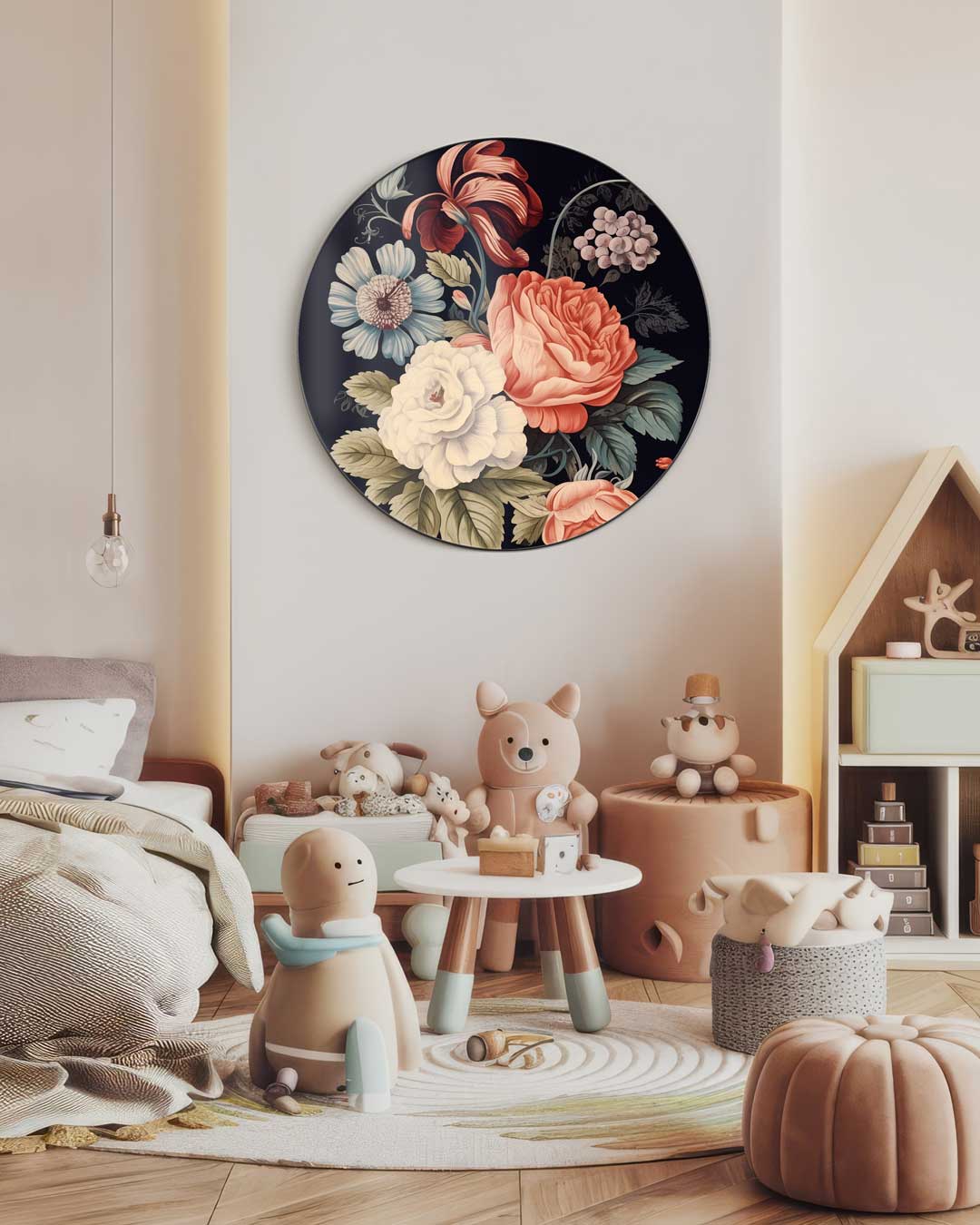 Bloemrijke Muurcirkel-WallArtistic