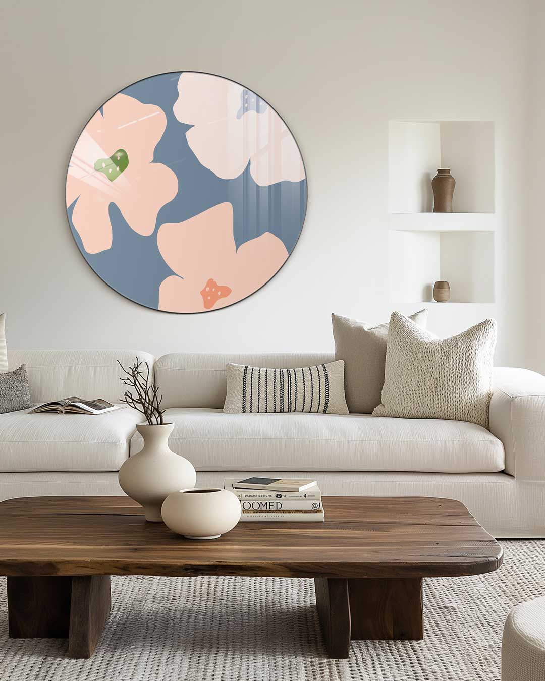 Bloemrijke Muurcirkel Vrolijke Kleuren-WallArtistic