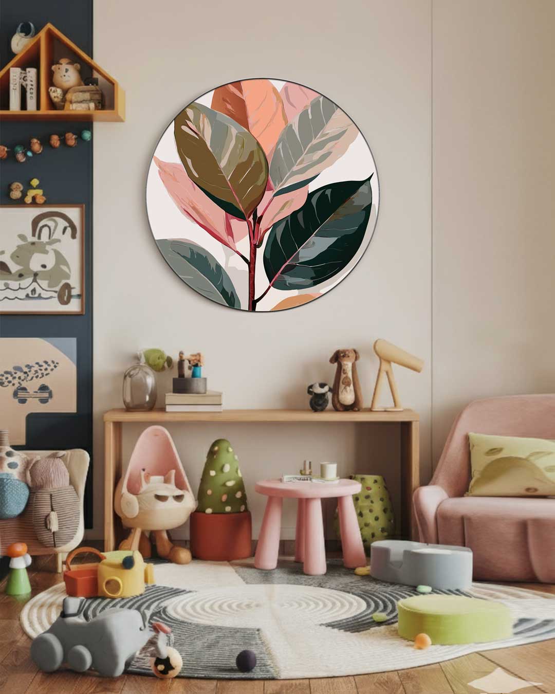 Botanische Bladeren Muurcirkel-WallArtistic