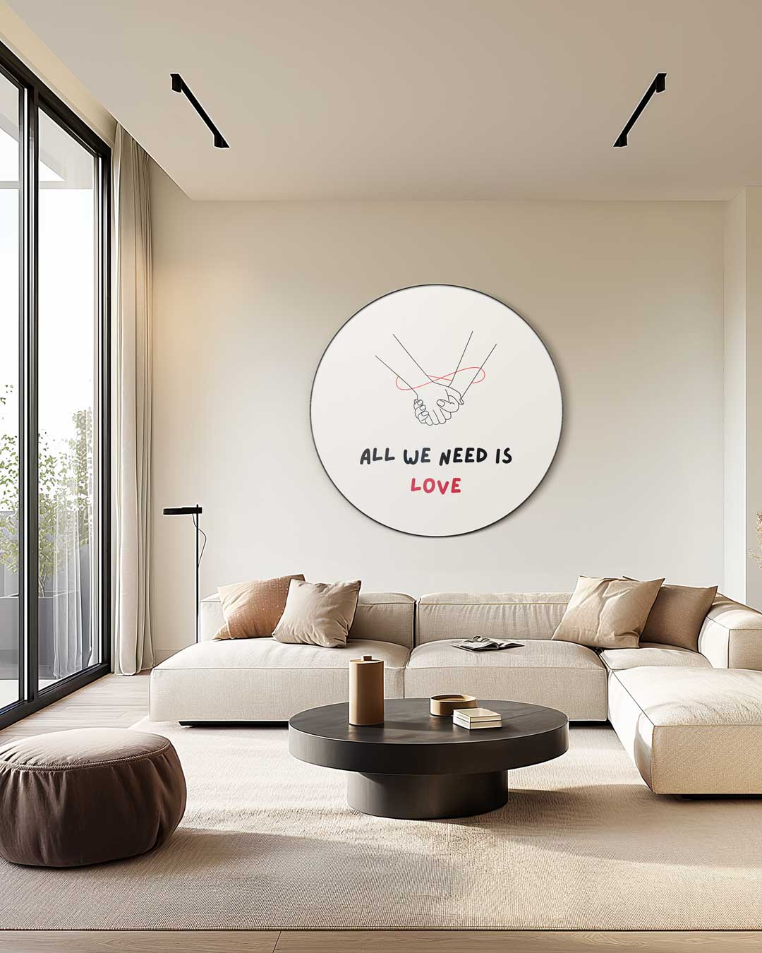 Romantische Muurcirkel All We Need Is Love-WallArtistic