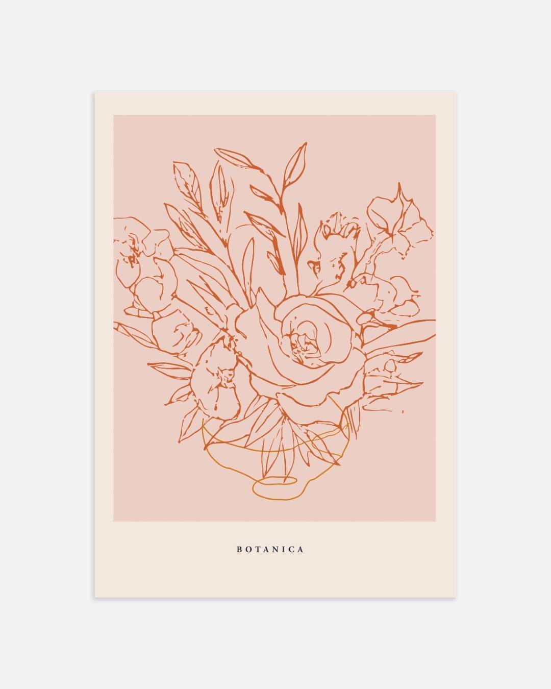 Subtiele bloemen schets Poster