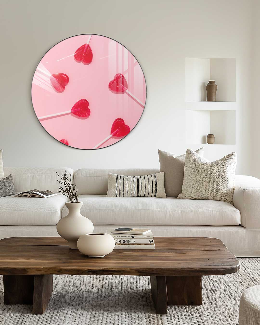 Zoete Hartjes Wanddecoratie Muurcirkel-WallArtistic