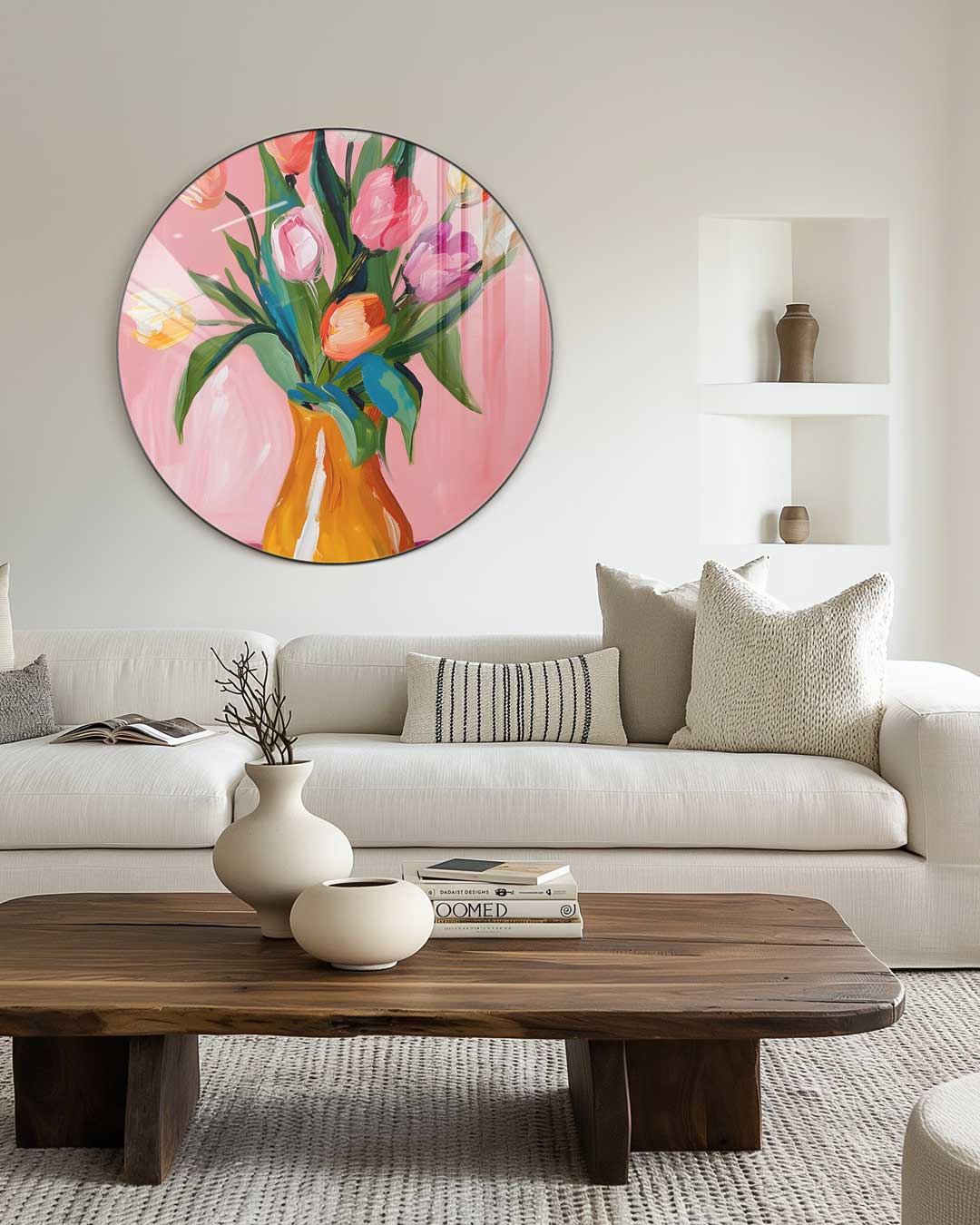 Bloeiende Tulpen Muurcirkel-WallArtistic