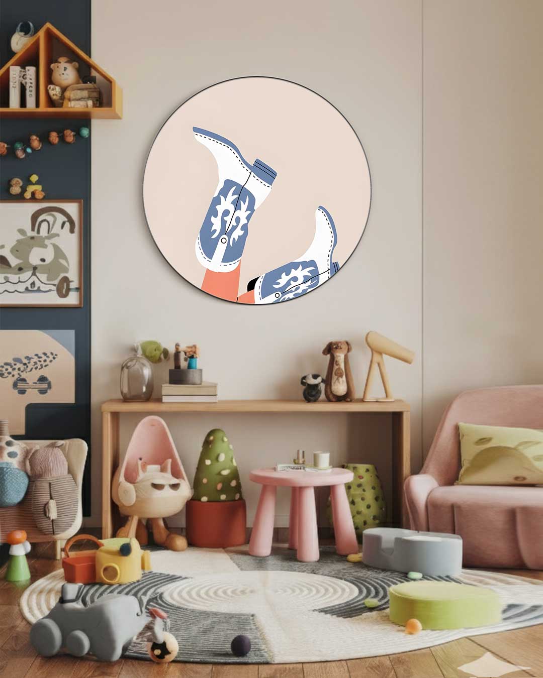 Stoere Boots Muurcirkel-WallArtistic