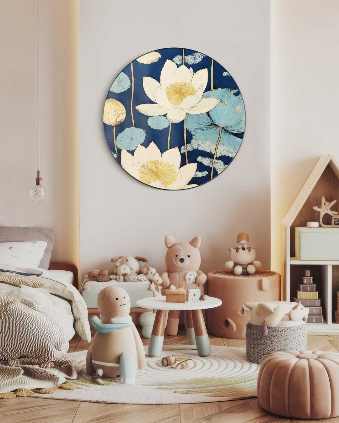 Lotus Bloemen Muurcirkel-WallArtistic