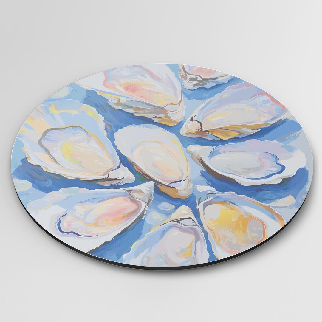 Kleurrijke Oester Muurcirkel-WallArtistic