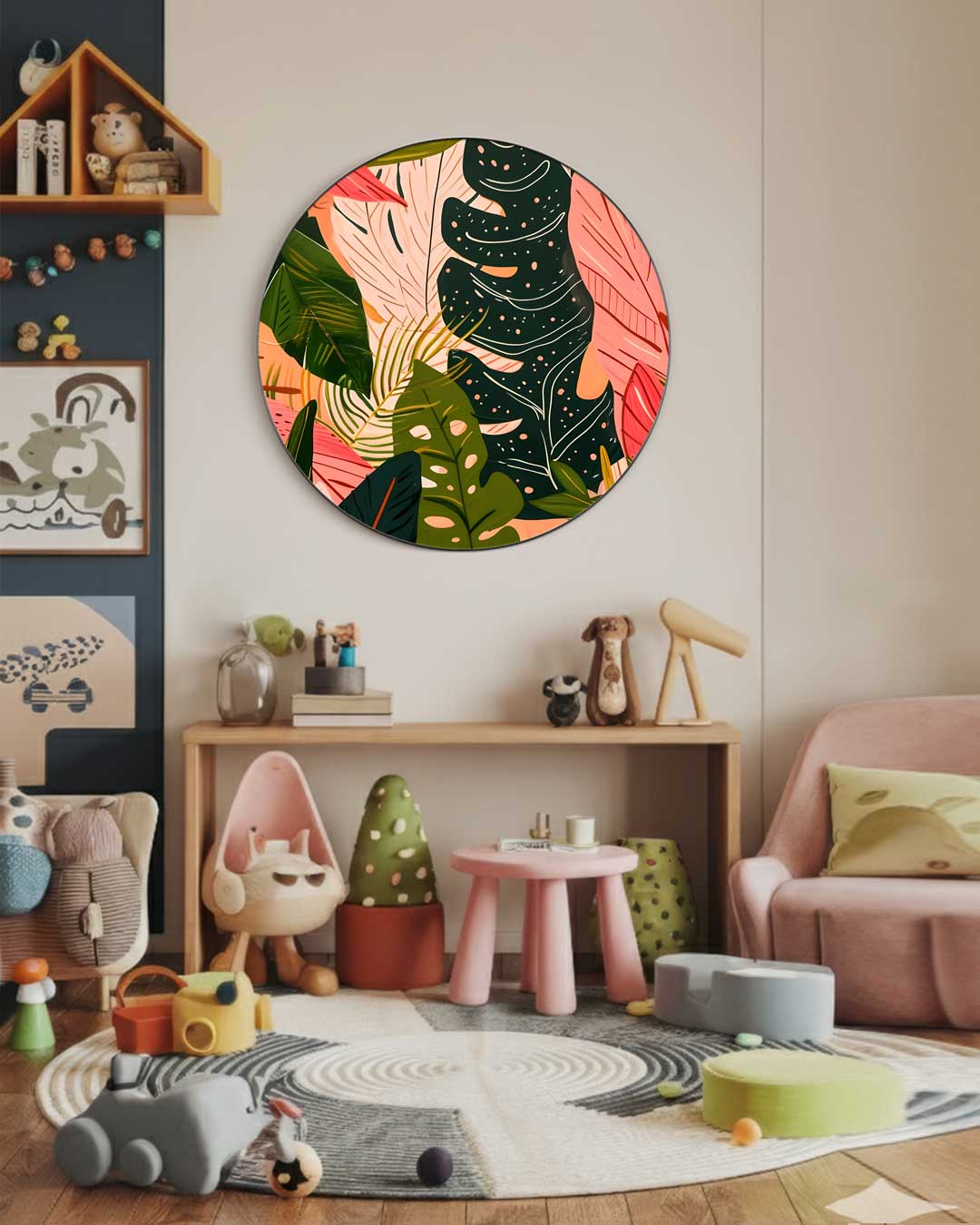 Tropische jungle muurcirkel-WallArtistic