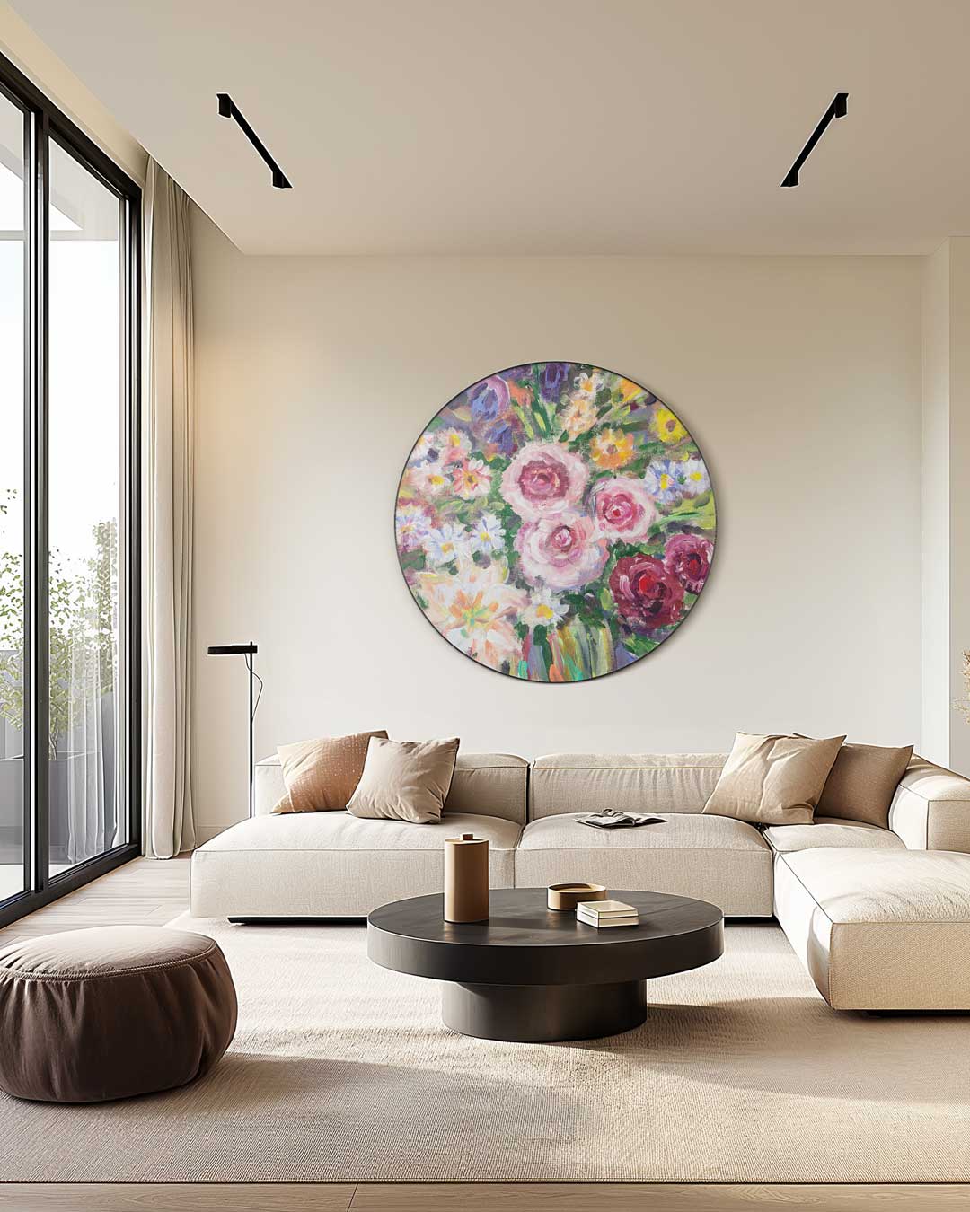Bloemrijke Muurcirkel-WallArtistic