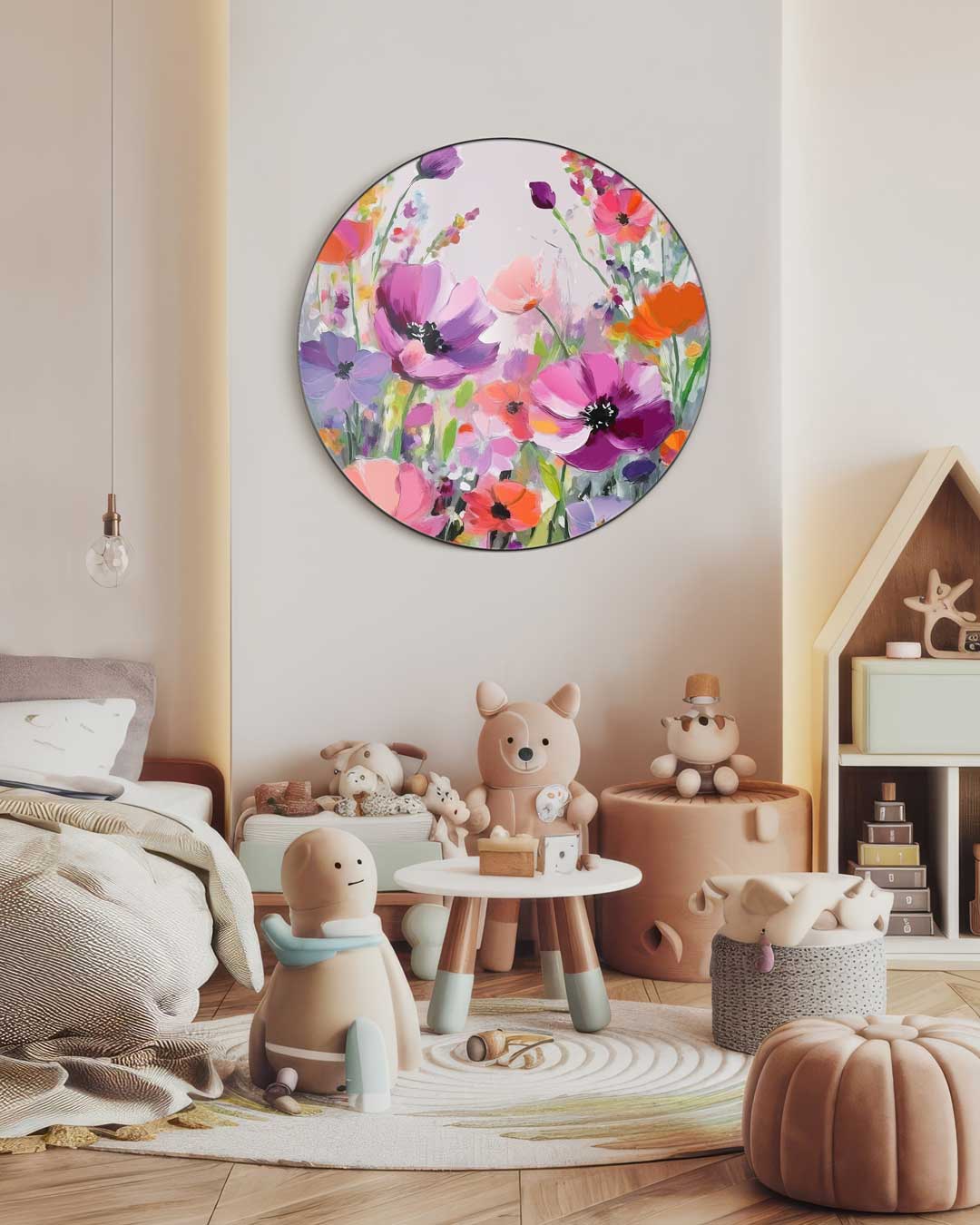 Kleurrijke Bloemen Muurcirkel-WallArtistic