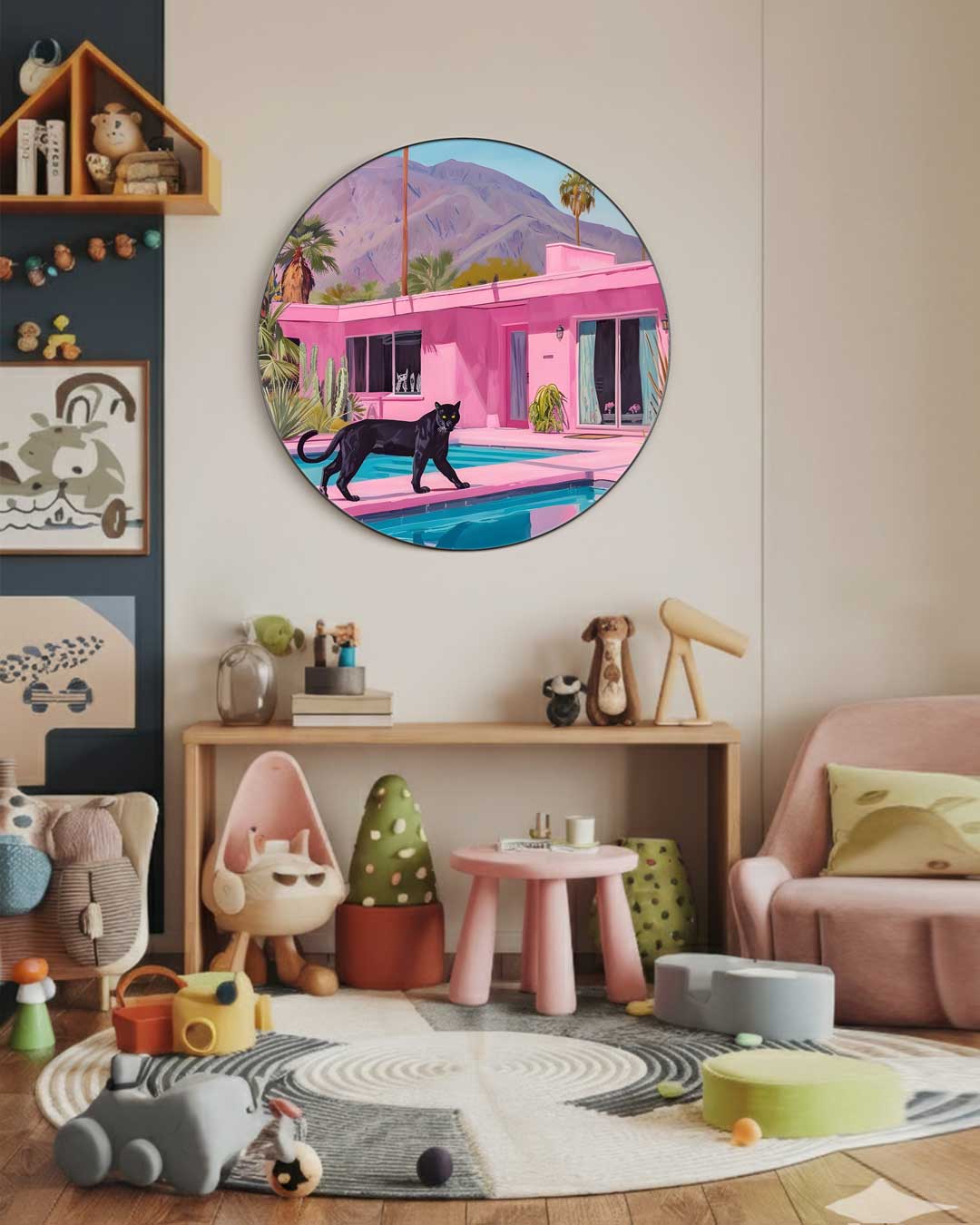 Stijlvolle Panter Muurcirkel-WallArtistic