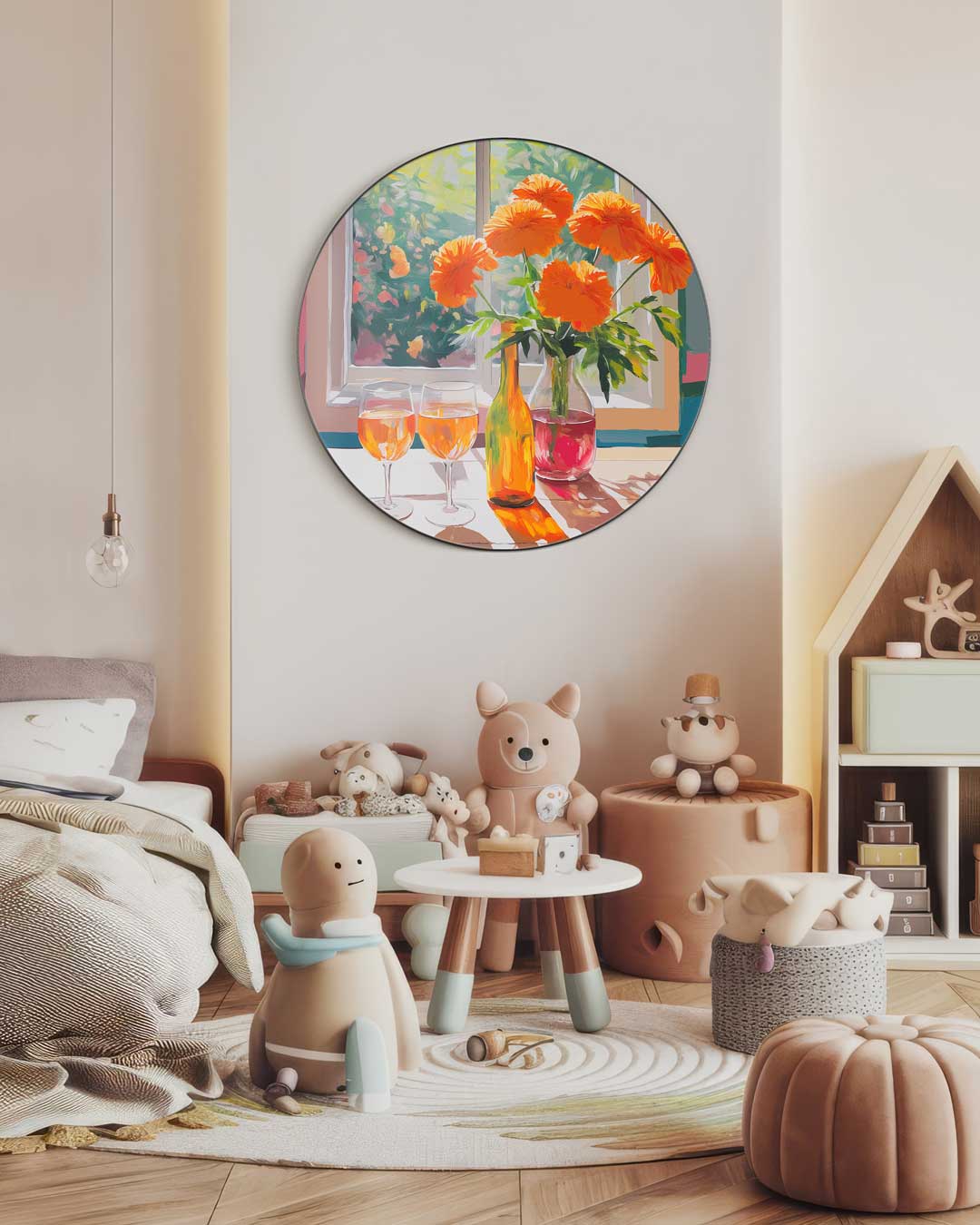Zomerse Bloemenpracht Muurcirkel-WallArtistic