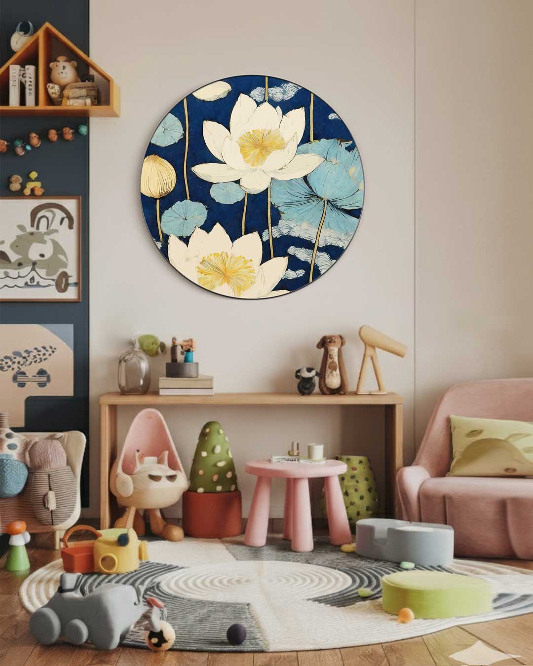Lotus Bloemen Muurcirkel-WallArtistic