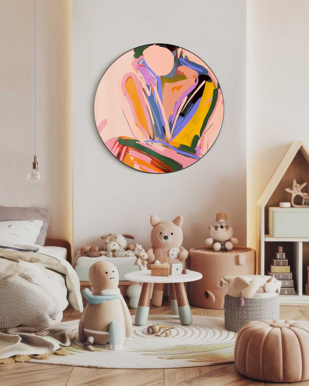 Kleurrijke Abstracte Muurcirkel-WallArtistic