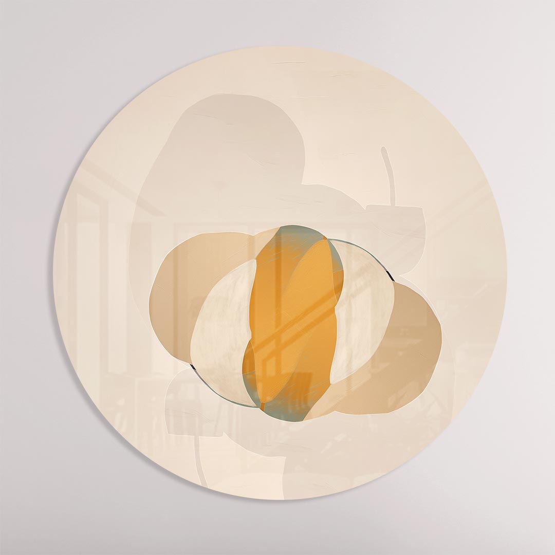 Stijlvolle Beige Muurcirkel-WallArtistic