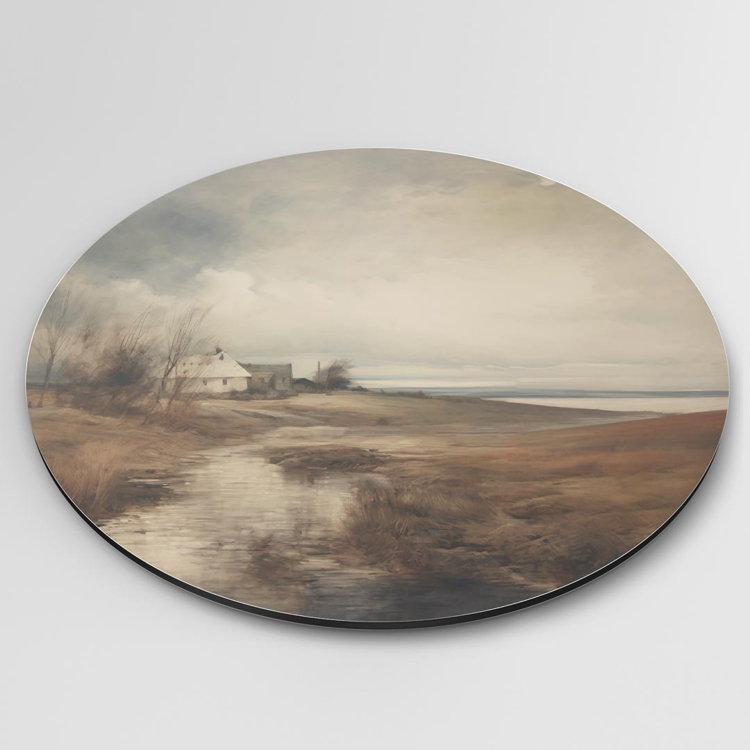Rustieke Landschap Muurcirkel-WallArtistic