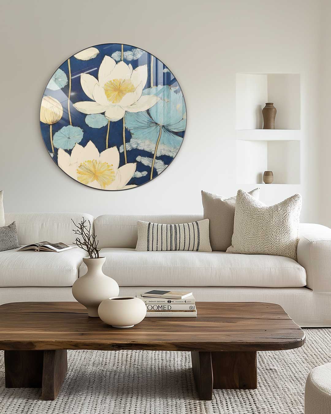 Lotus Bloemen Muurcirkel-WallArtistic