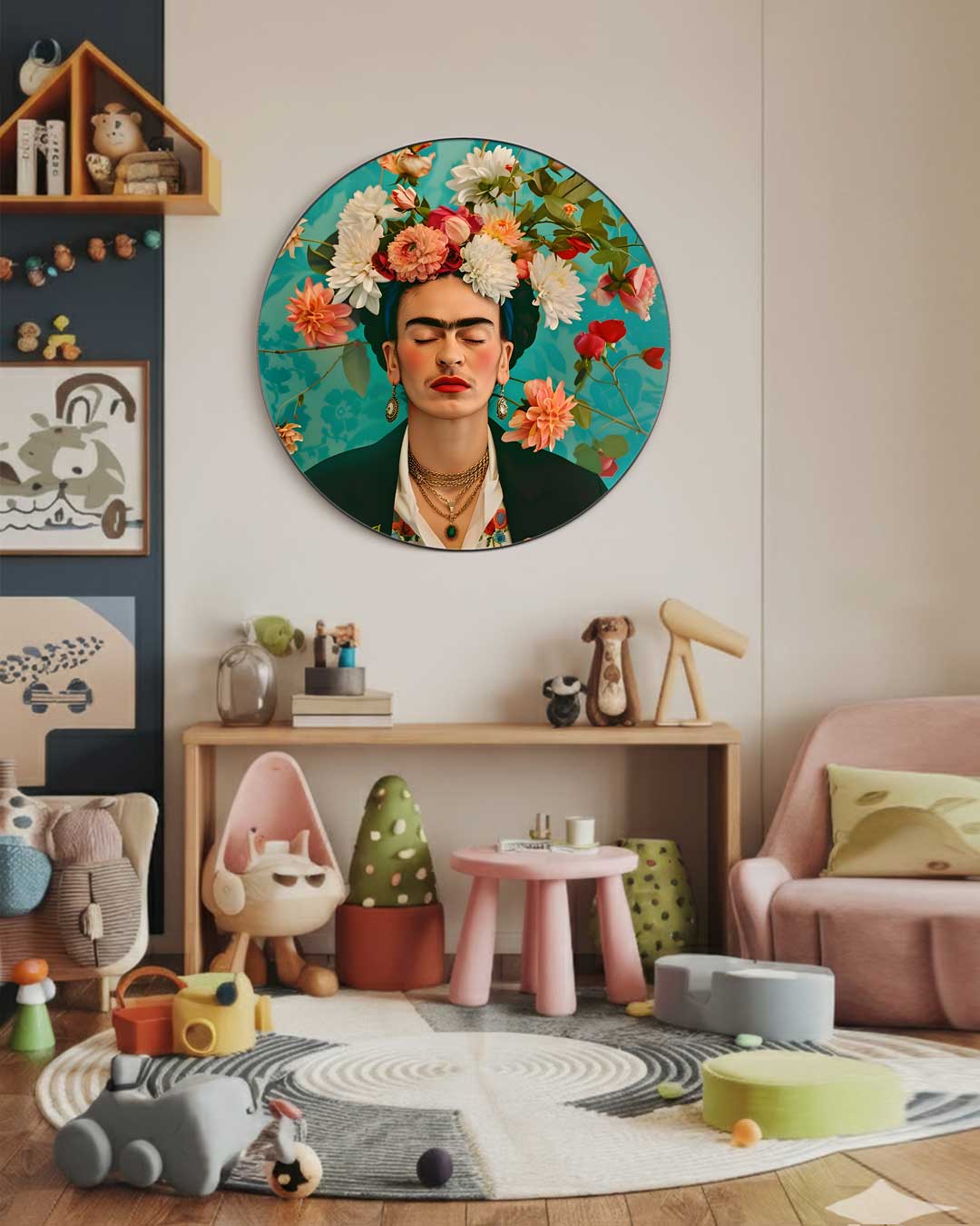 Bloemrijke Inspiring Muurcirkel-WallArtistic