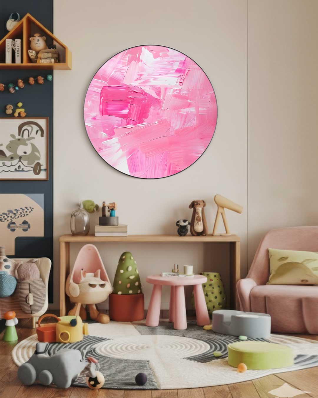 Romantische Roze Muurcirkel-WallArtistic