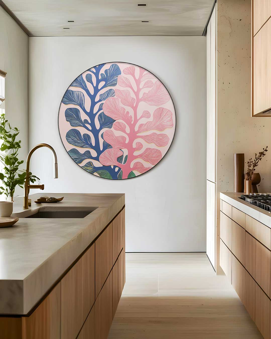 Stylish Botanische Muurcirkel-WallArtistic