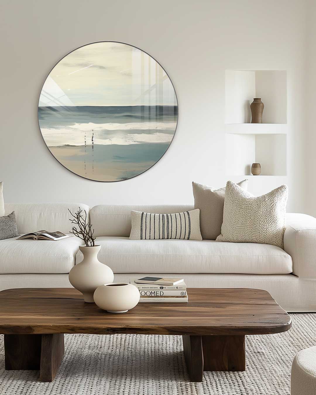 Rustgevende Oceaangloed Muurcirkel-WallArtistic
