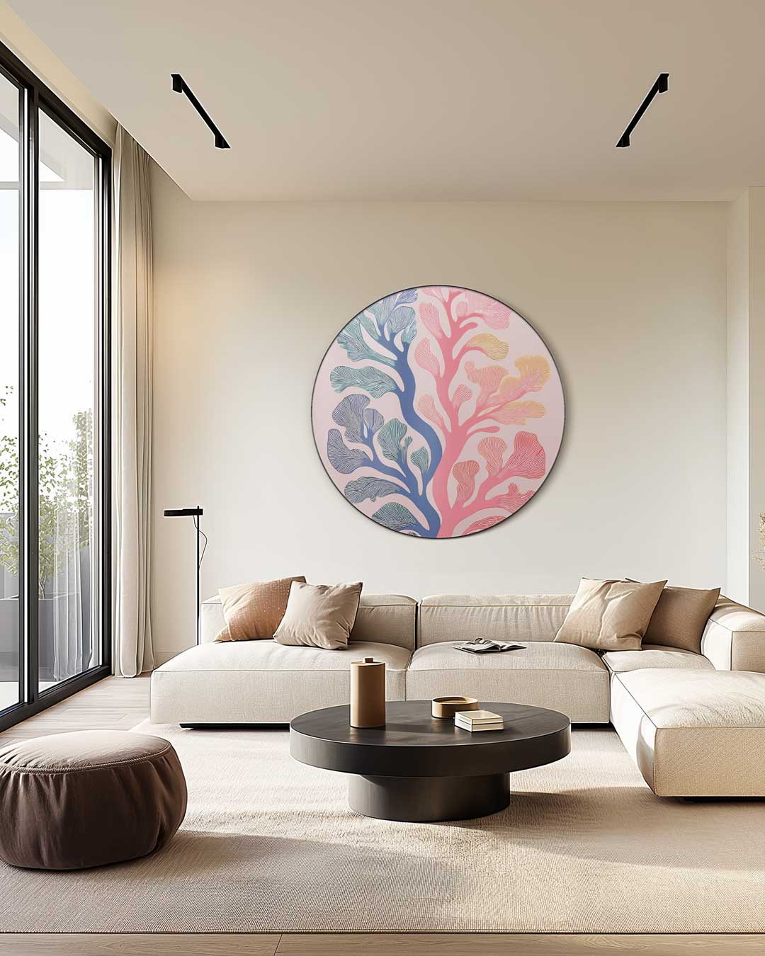 Kleurrijke Botanische Kunst aan de Muur Muurcirkel-WallArtistic