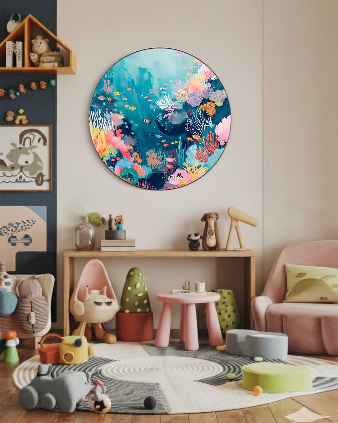 Tropische Onderwaterdroom Muurcirkel-WallArtistic