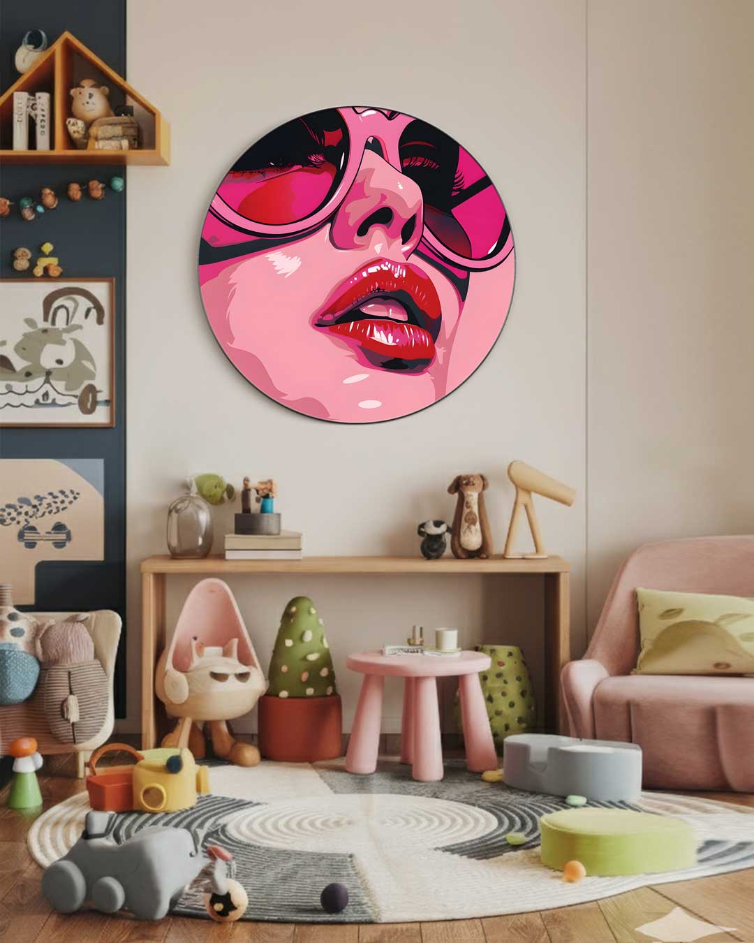 Trendy Pop-Art Muurcirkel-WallArtistic