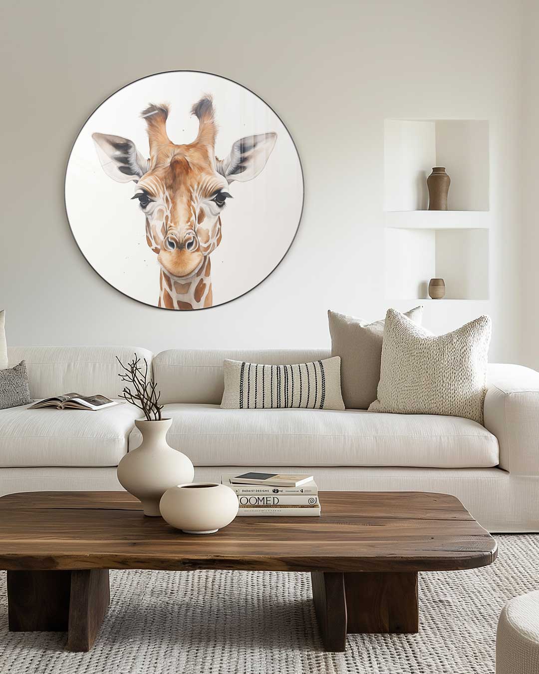 Charmante Giraffe Muurcirkel-WallArtistic