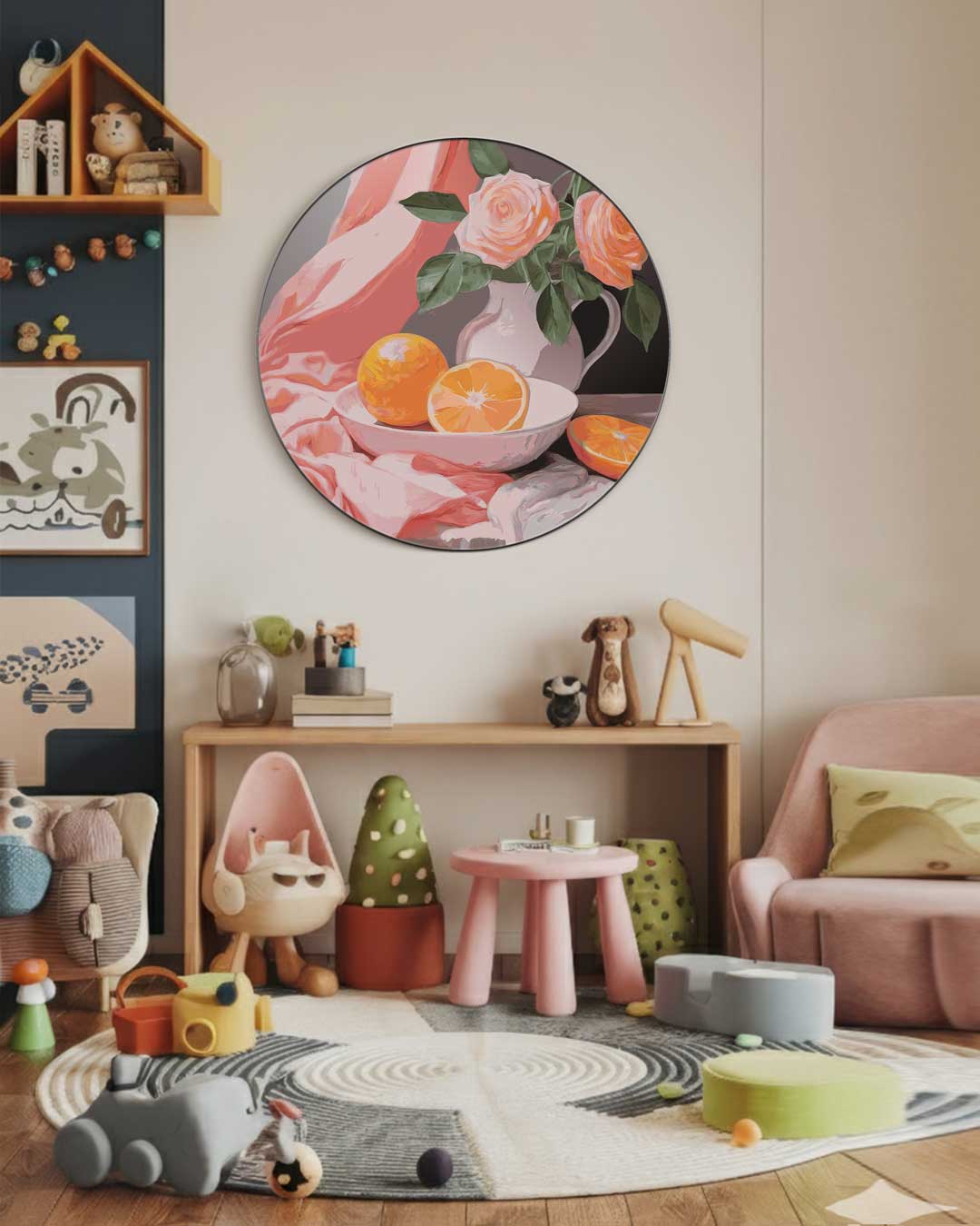 Romantische Rozen Muurcirkel-WallArtistic