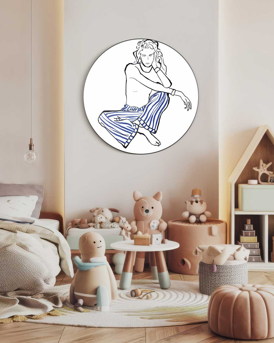 Moderne Vrouw Muurcirkel-WallArtistic