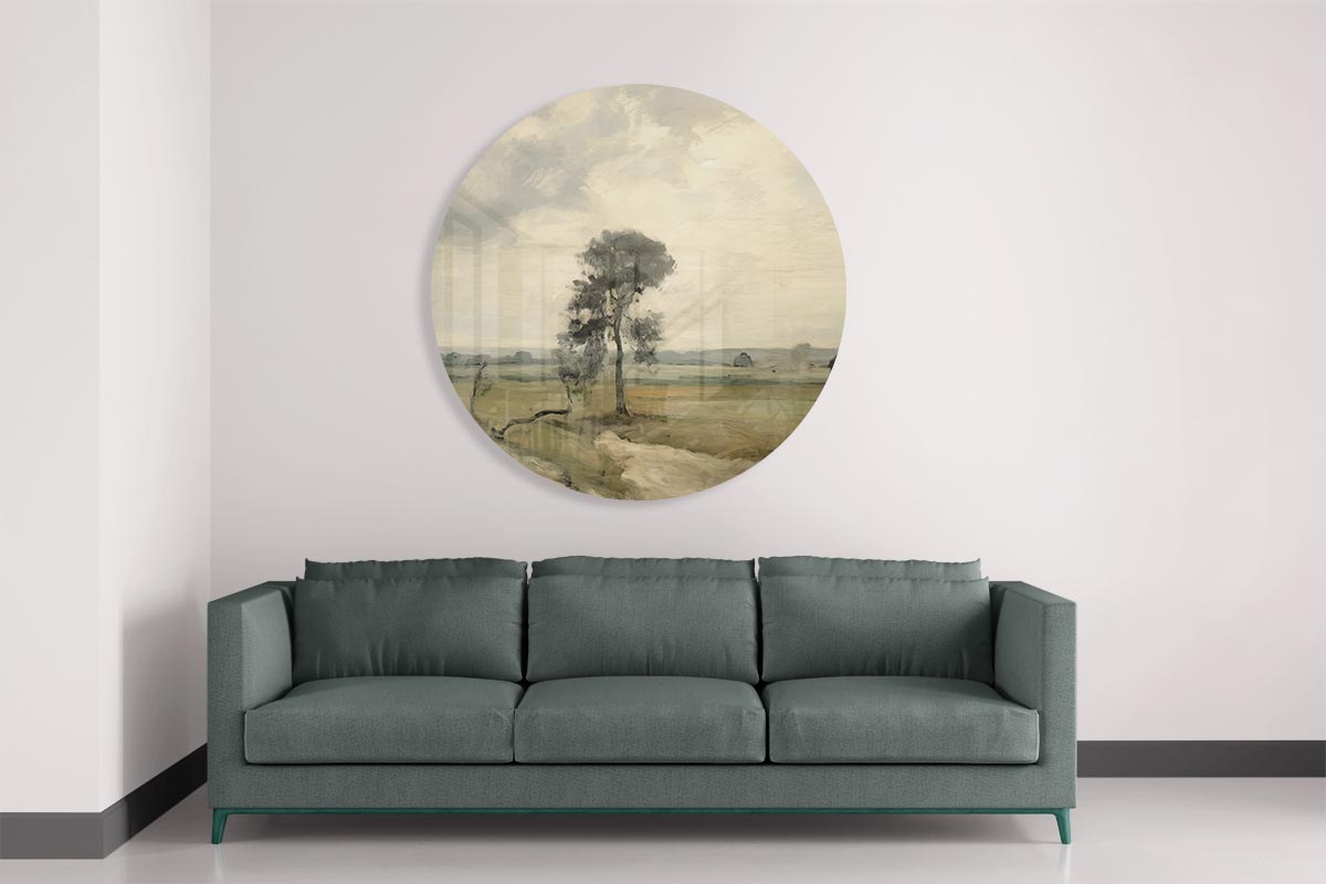 Dromerige Boomlandschap Muurcirkel-WallArtistic