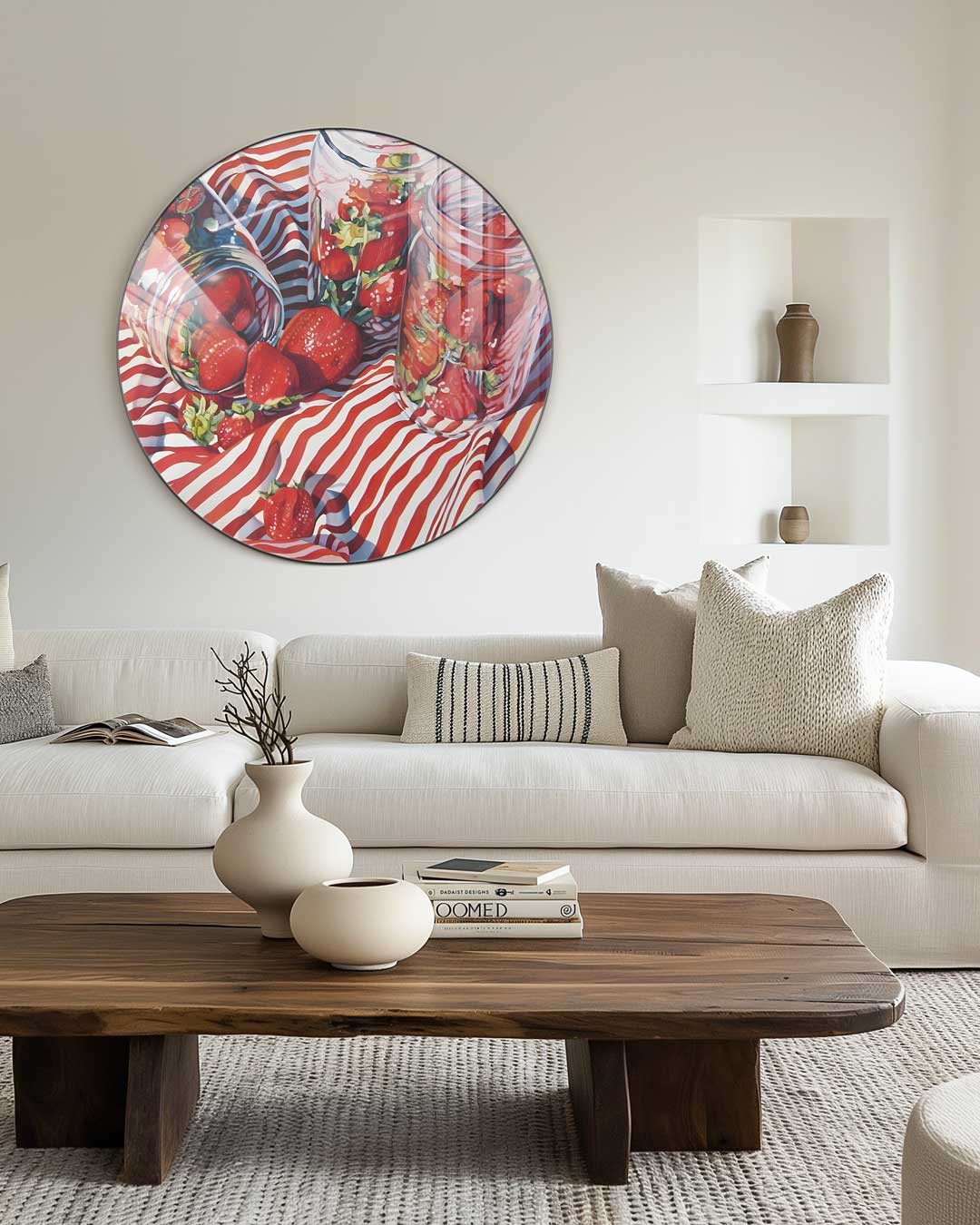 Zomerse Aardbeien Muurcirkel-WallArtistic