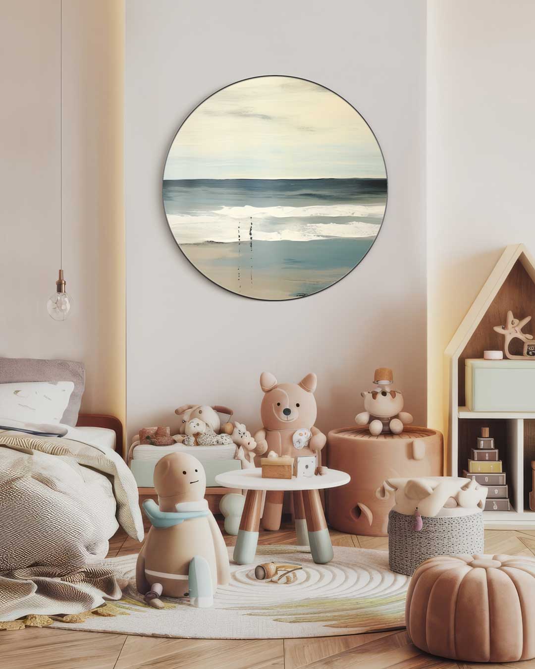 Rustgevende Oceaangloed Muurcirkel-WallArtistic