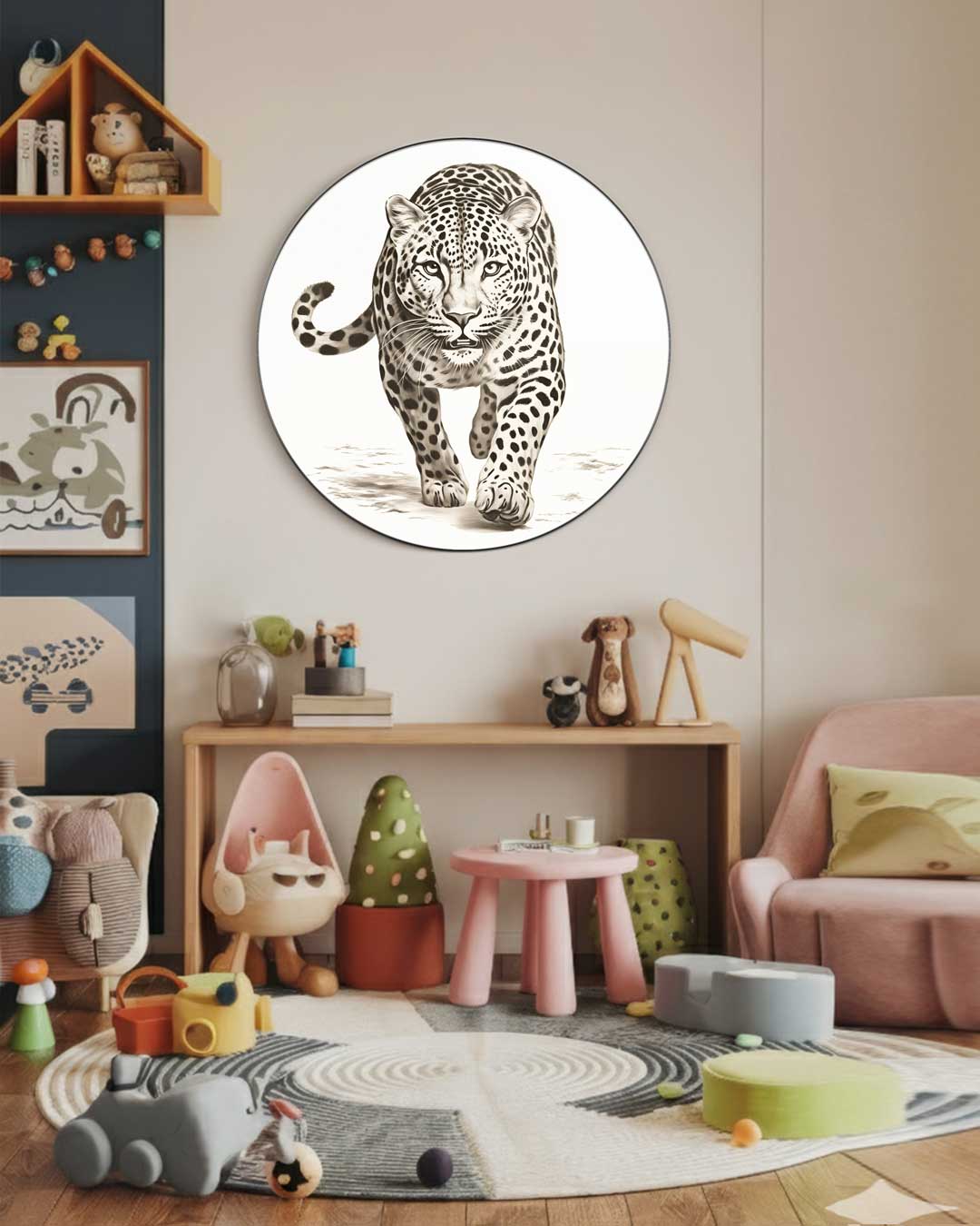 Leopard Print Muurcirkel-WallArtistic
