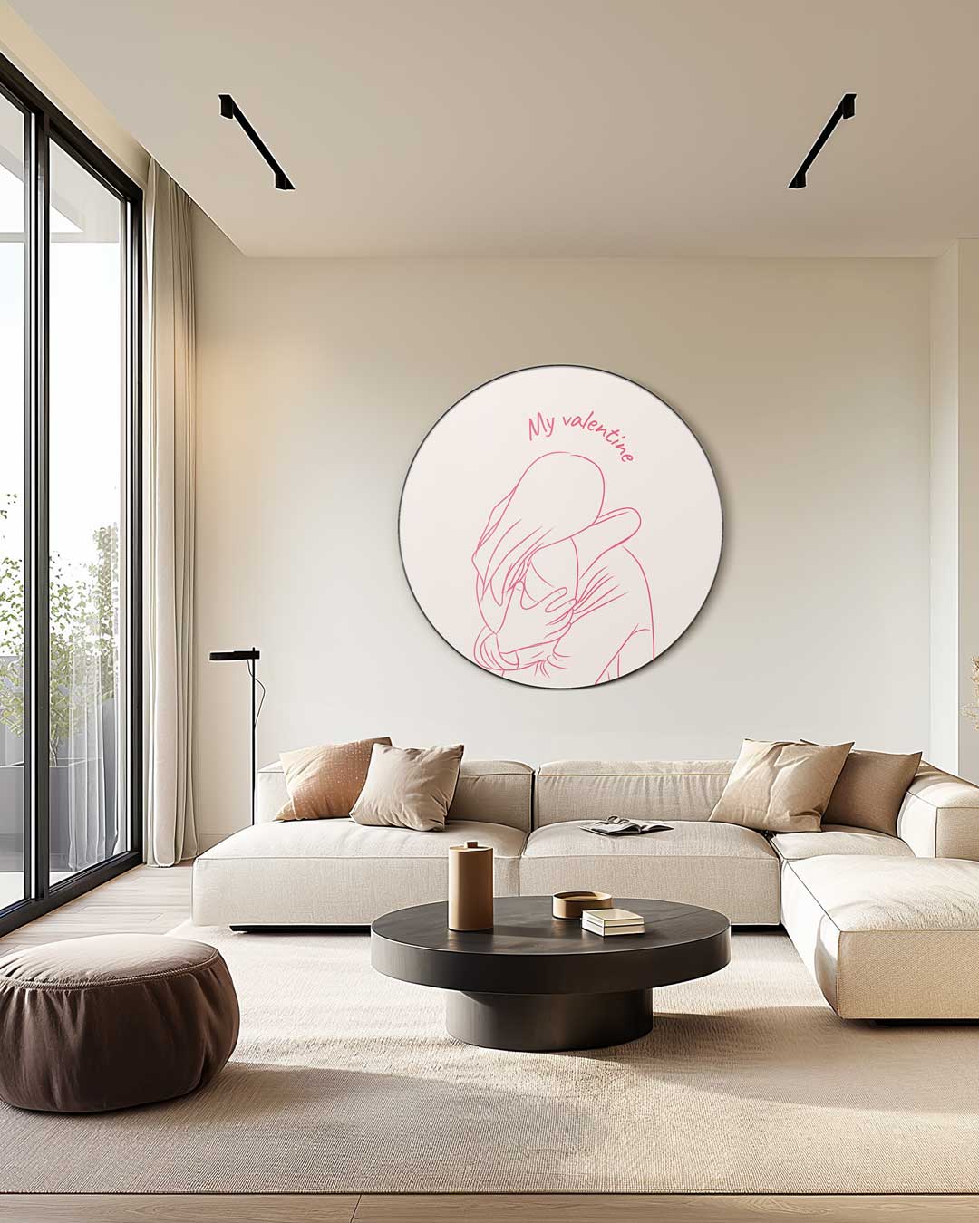 Romantische Knuffel Muurcirkel-WallArtistic