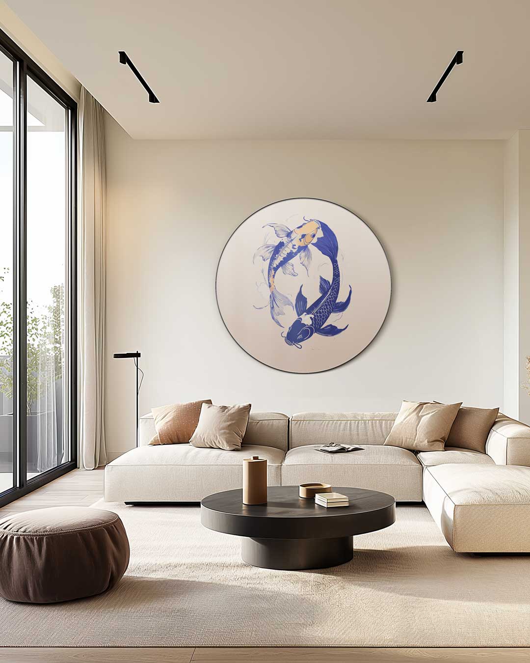 Koi Vissen Yin Yang Muurcirkel-WallArtistic