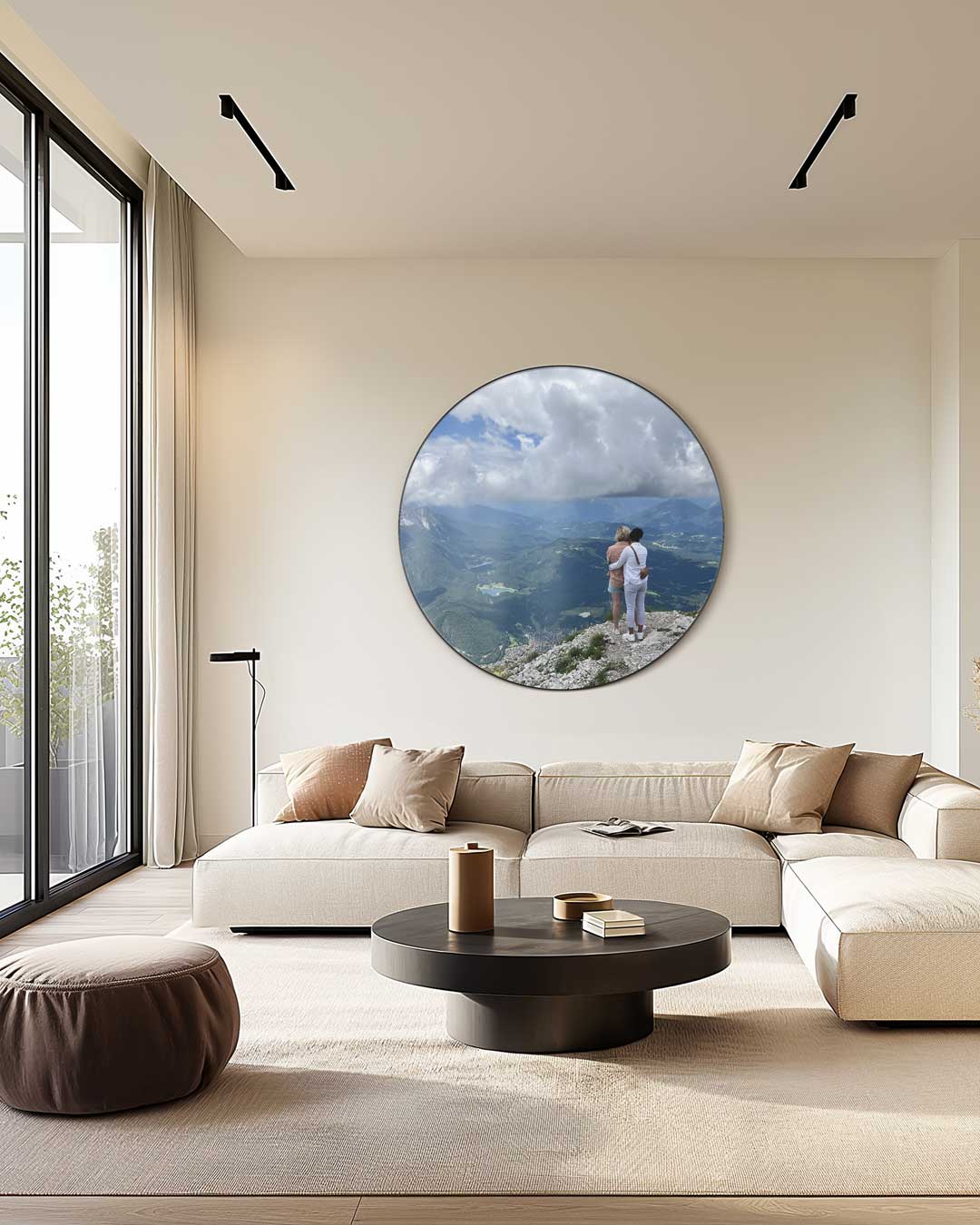 Berglandschap Muurcirkel-WallArtistic