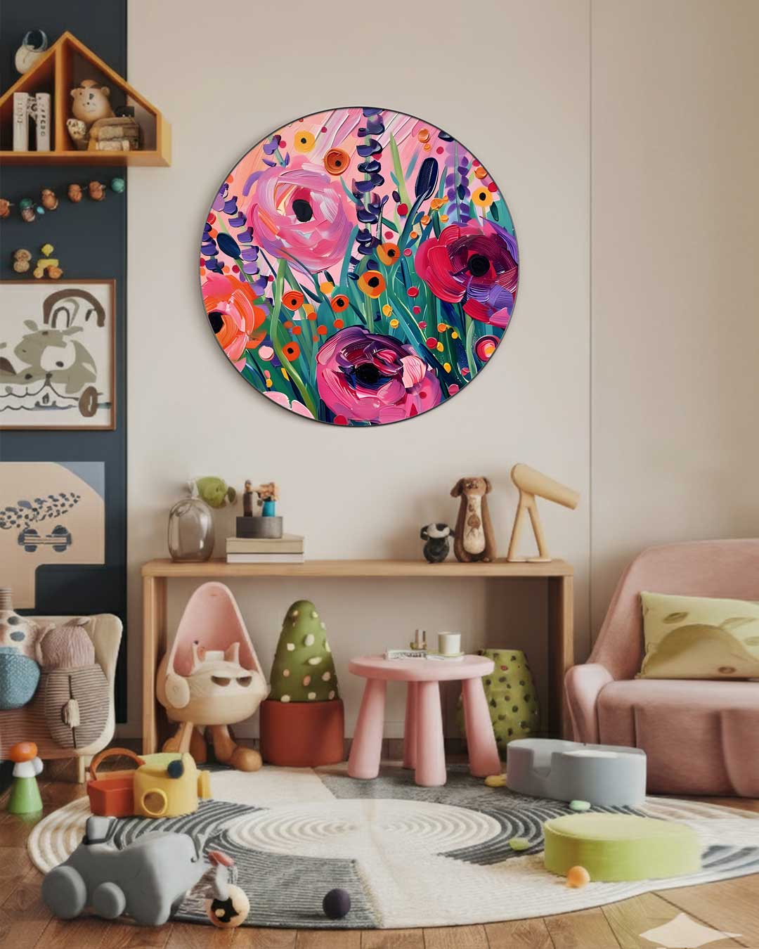 Bloemrijke Muurcirkel-WallArtistic