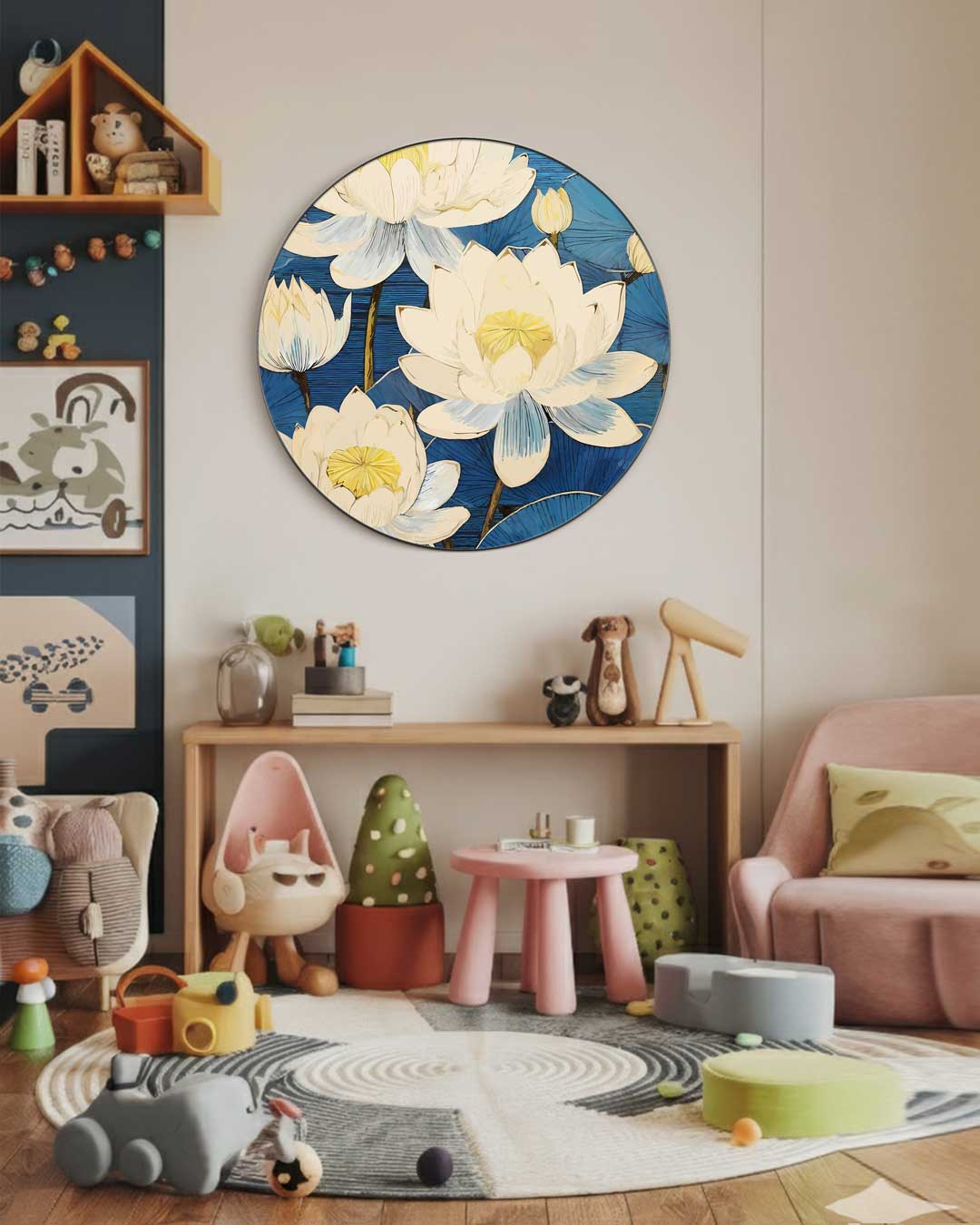 Lotus Bloem Muurcirkel-WallArtistic