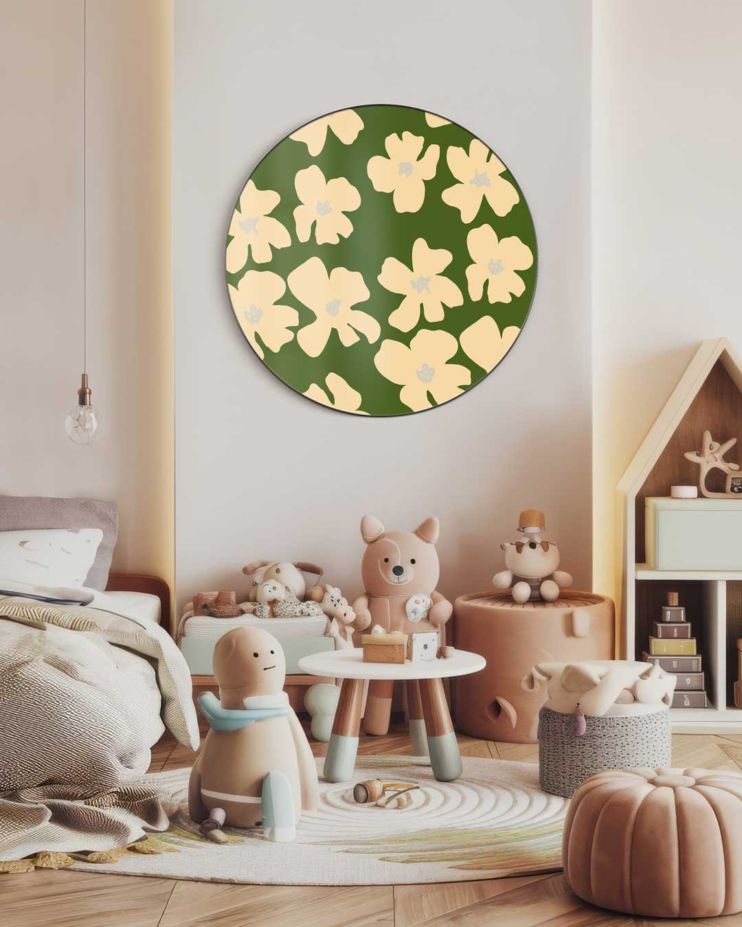 Bloeiende Bloemen Muurcirkel-WallArtistic