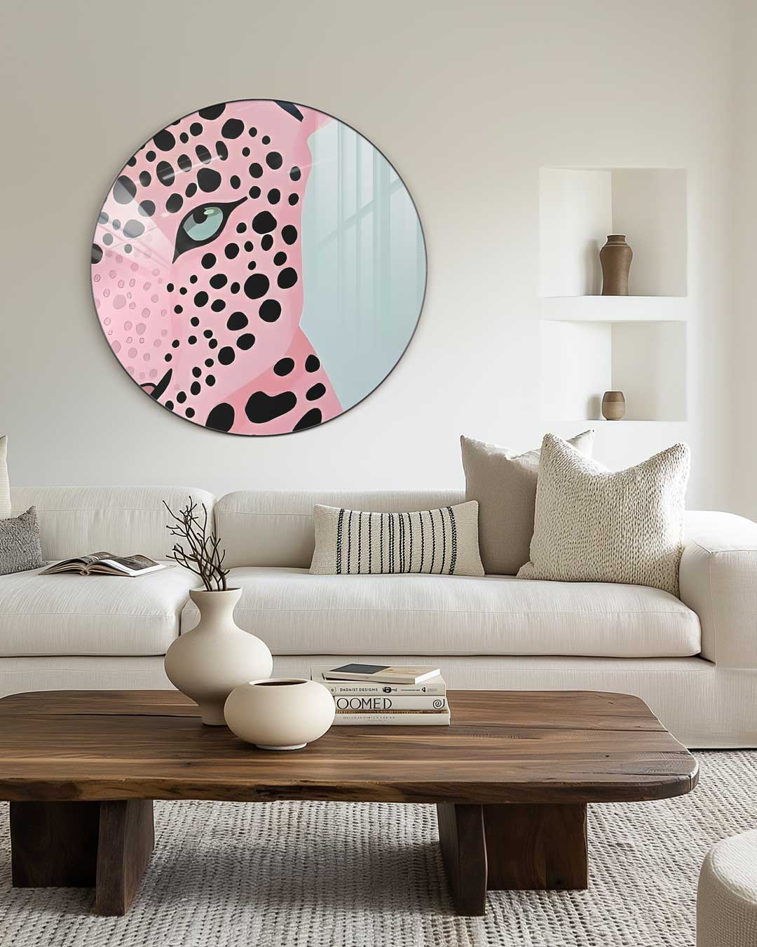 Roze Panter Muurcirkel-WallArtistic