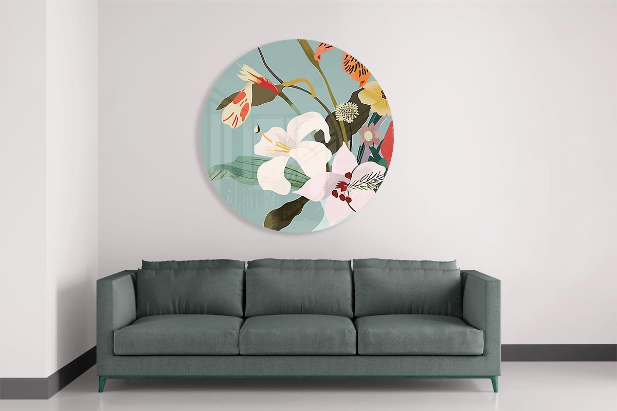 Botanique Bloem Muurcirkel-WallArtistic