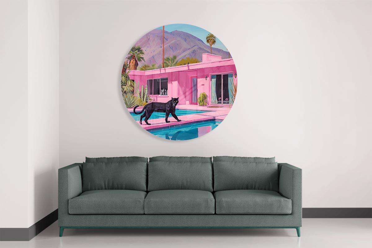 Stijlvolle Panter Muurcirkel-WallArtistic