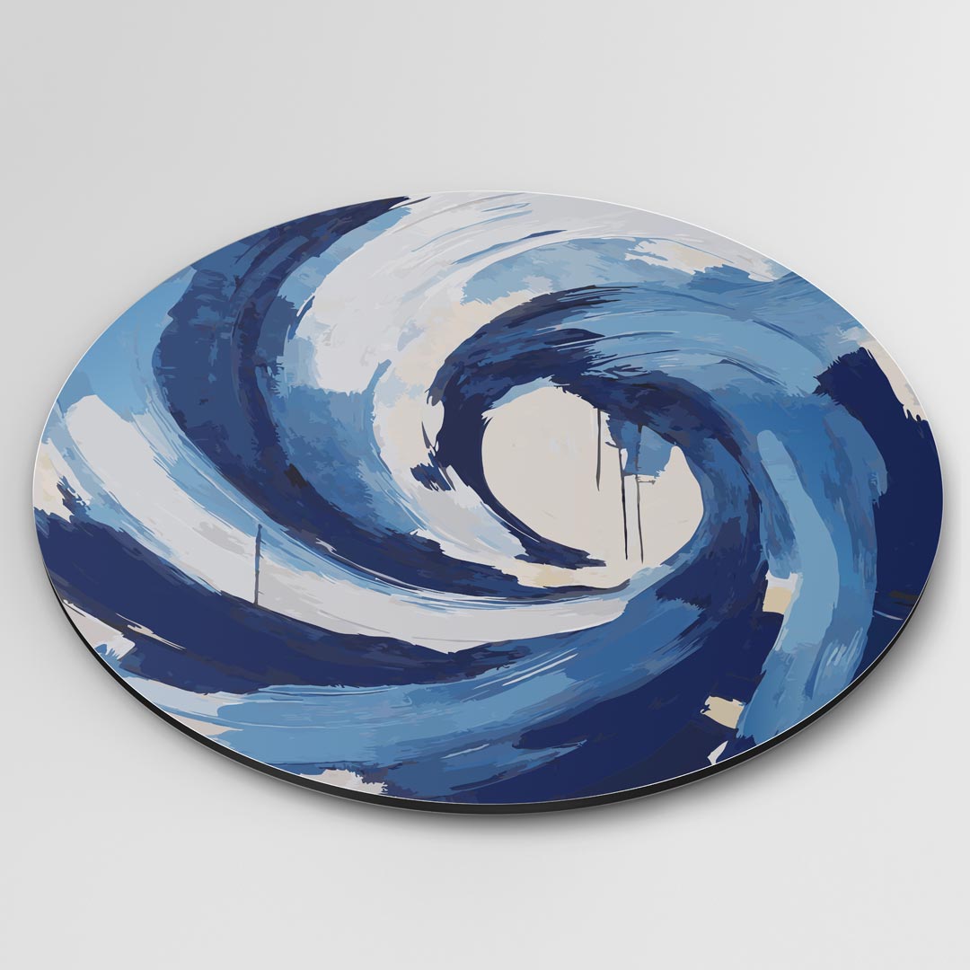 Betoverende Blauwe Kunstmuurcirkel-WallArtistic