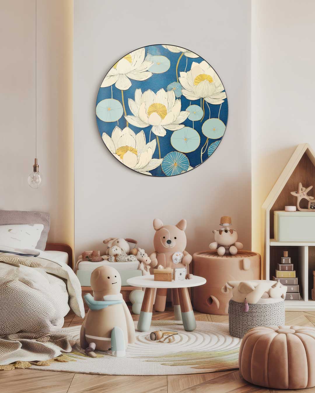 Elegante Lotus Muurcirkel-WallArtistic
