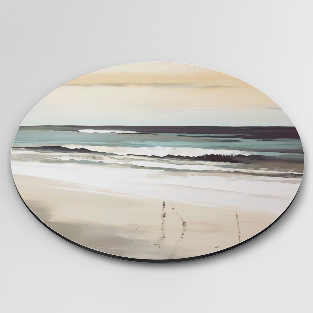 Rustgevende Strandscène Muurcirkel-WallArtistic